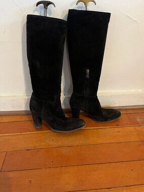 Prada suede boots black size 39
